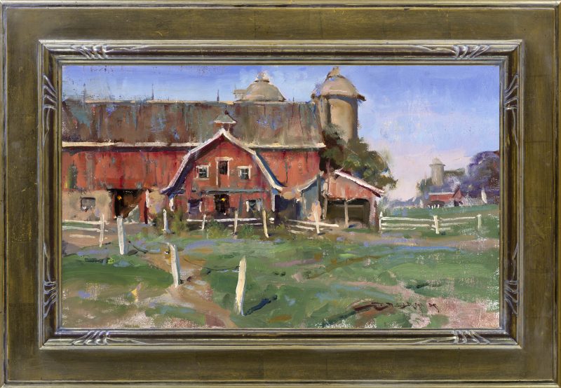 Daniel Gerhartz After The Harvest ranch farm farming cow pasture corral barn landscape oil painting framed