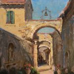 Daniel Gerhartz Gadagne Courtyard architecture oil painting France Europe