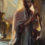 Daniel Gerhartz Jewel figure figurative woman girl female impressionistic oil painting