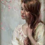 Daniel Gerhartz Perfume figure figurative portrait woman girl female impressionistic oil painting