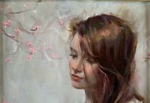 Daniel Gerhartz Perfume figure figurative portrait woman girl female impressionistic oil painting