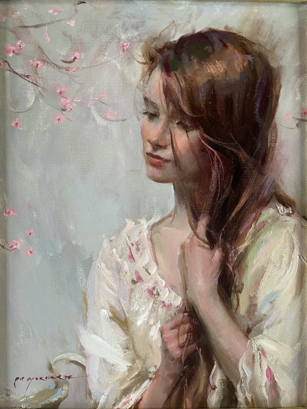 Daniel Gerhartz Perfume figure figurative portrait woman girl female impressionistic oil painting