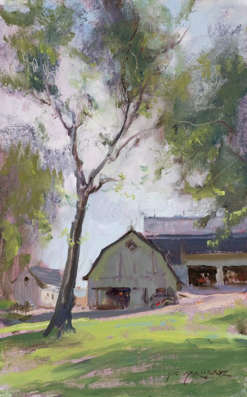 Daniel Gerhartz The Scent Of Alfalfa ranch farm barn tree rural farming landscape oil painting 