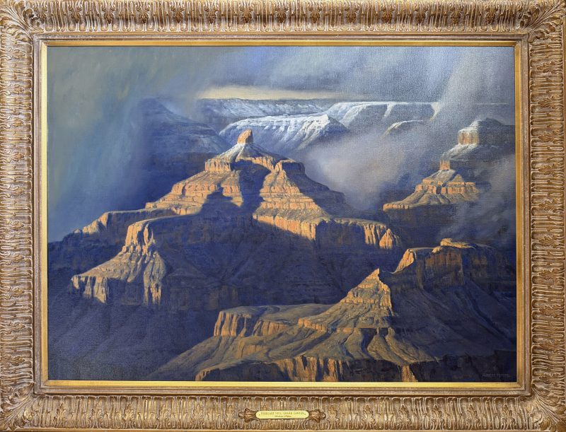 Robert Peters February Veil Grand Canyon western landscape oil painting National Park ice rock Colorado River framed