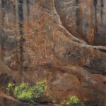 robert peters storytellers of the san juan river artifacts petroglyphs canyon wall landscape western oil painting