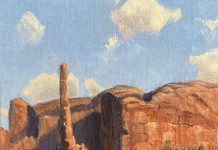 Robert Peters The Totem western landscape oil painting mountains