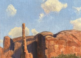 Robert Peters The Totem western landscape oil painting mountains