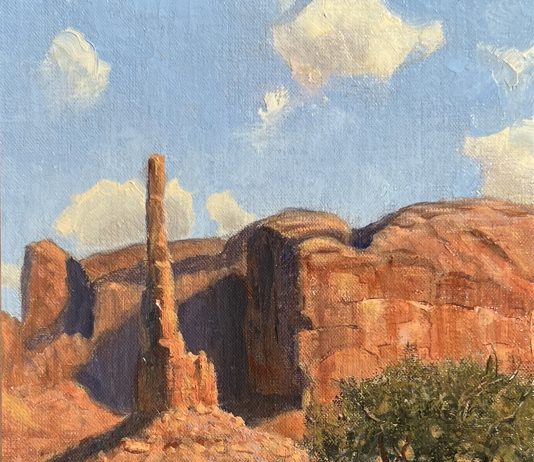 Robert Peters The Totem western landscape oil painting mountains