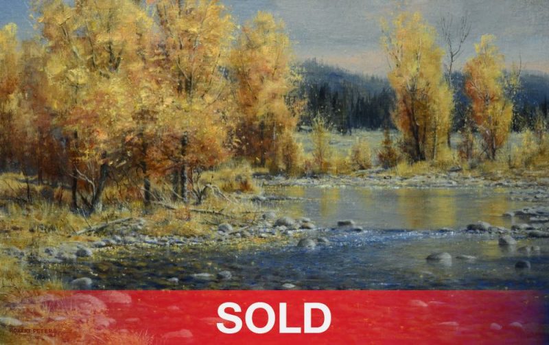 Robert Peters Trout Creek stream river high mountain landscape oil painting sold