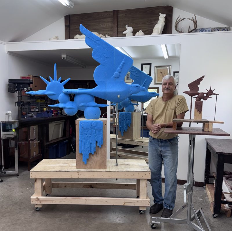 Tim Cherry Free Bird America celebration of 250 years patriotic bird sun America wildlife bronze sculpture artist with sculptures