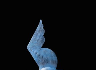 Tim Cherry Against The Wind swan in flight bird wildlife bronze sculpture