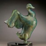 tim cherry back flap mallard duck wildlife bronze sculpture