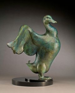 tim cherry back flap mallard duck wildlife bronze sculpture