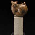 Tim Cherry Bear Ball contemporary wildlife bronze sculpture