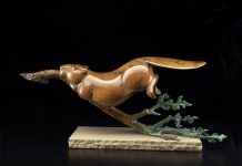 Tim Cherry Beaver Retriever wildlife bronze sculpture