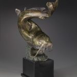 tim cherry curvaceous catfish wildlife bronze sculpture