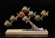 Tim Cherry Finding Your Way fish swimming ocean lake river stream fishy wildlife bronze sculpture
