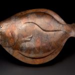 tim cherry flat fish flounder wildlife bronze sculpture