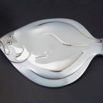 flat fish stainless steel flounder wildlife sculpture