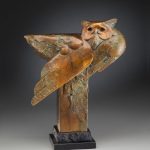 tim cherry forest ghost owl bronze wildlife sculpture