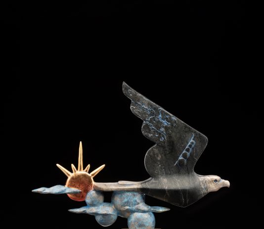 Tim Cherry Free Bird America celebration of 250 years patriotic bird sun America wildlife bronze sculpture