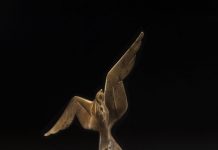 Tim Cherry From The Flames Phoenix bird rising from flame fire contemporary wildlife bronze sculpture