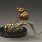 tim cherry harvest mouse wildlife bronze sculpture