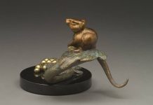 tim cherry harvest mouse wildlife bronze sculpture