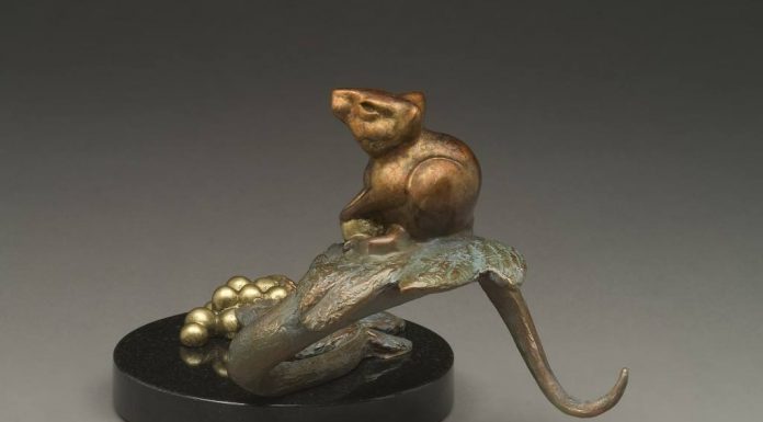 tim cherry harvest mouse wildlife bronze sculpture