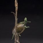 tim cherry lilly pad peeker turtle bronze wildlife sculpture