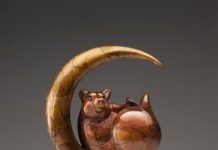 Tim Cherry "Luna Bear" bronze wildlife sculpture