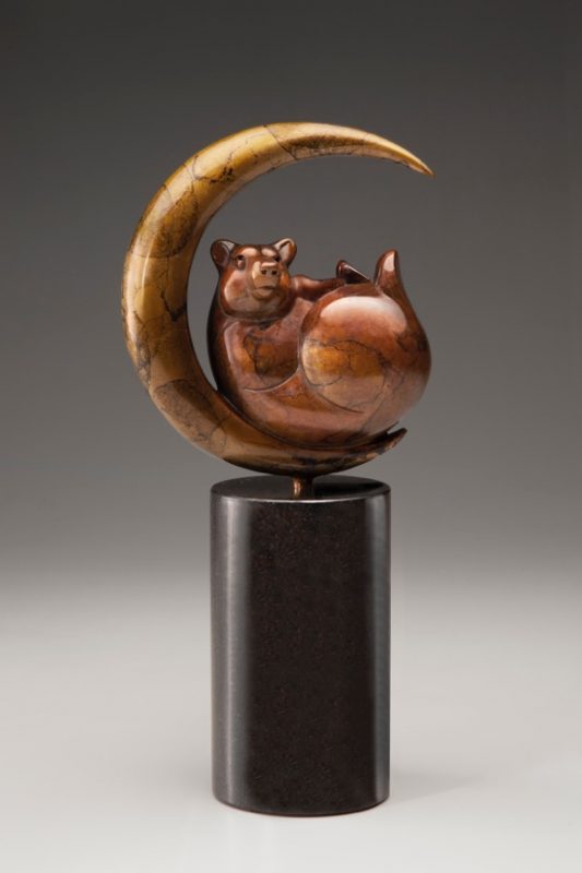 Tim Cherry "Luna Bear" bronze wildlife sculpture