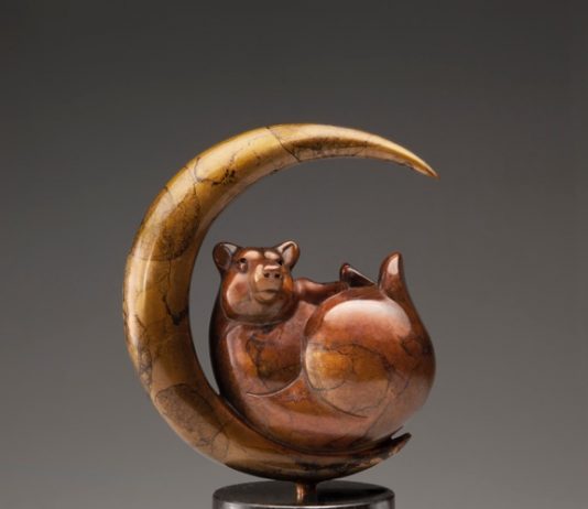 Tim Cherry "Luna Bear" bronze wildlife sculpture
