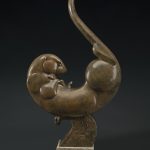 Tim Cherry Otter Motion fish bronze wildlife sculpture