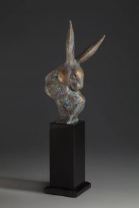 tim cherry rabbit radar bronze wildlife sculpture