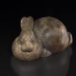 tim cherry rabbit repose bronze wildlife sculpture