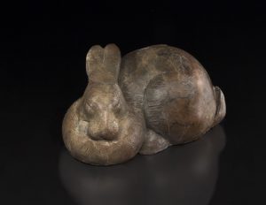 tim cherry rabbit repose bronze wildlife sculpture