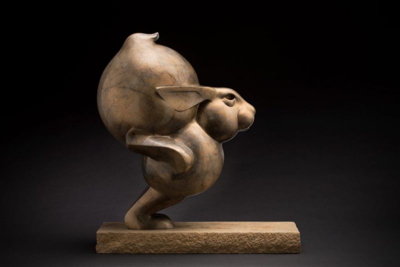 Tim Cherry Rapid Rabbit bronze sculpture wildlife