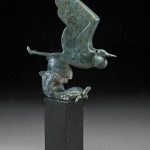 tim cherry river mates fish tortoise heron bronze wildlife sculpture