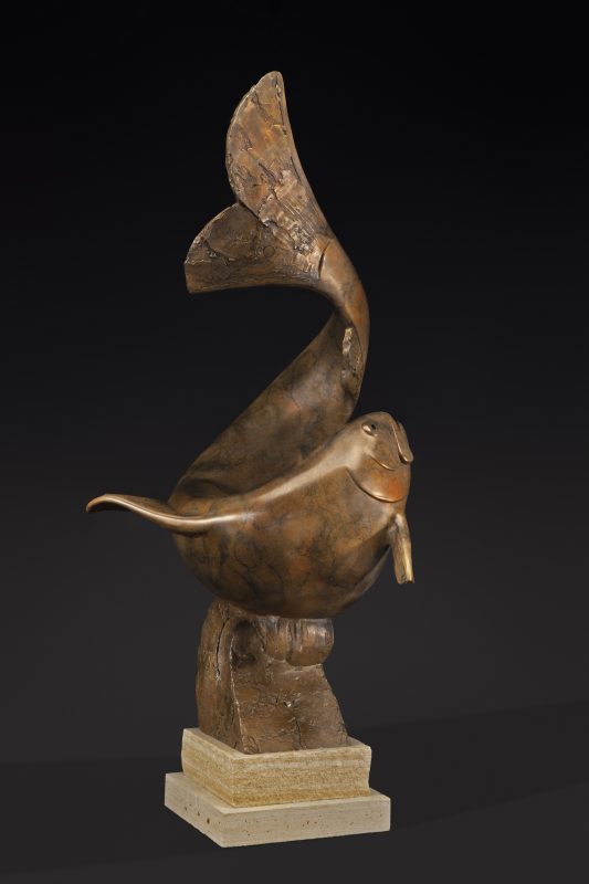 Tim Cherry River Motion fish wildlife bronze sculpture
