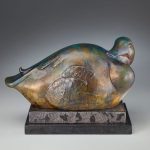 tim cherry slumber duck mallard duck bronze wildlife sculpture