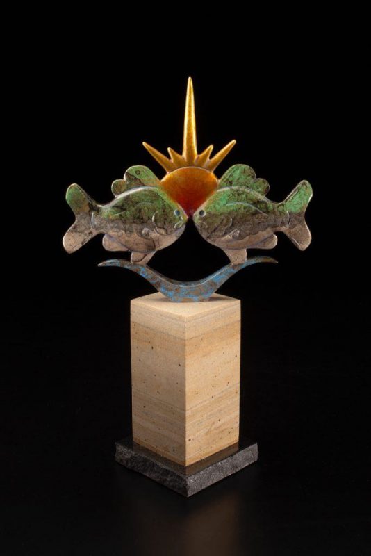 Tim Cherry Sunfish Sunset fish contemporary wildlife bronze sculpture