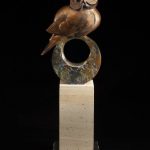 Tim Cherry Treehouse owl contemporary wildlife bronze sculpture