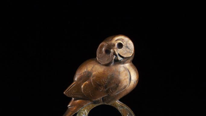 Tim Cherry Treehouse owl contemporary wildlife bronze sculpture