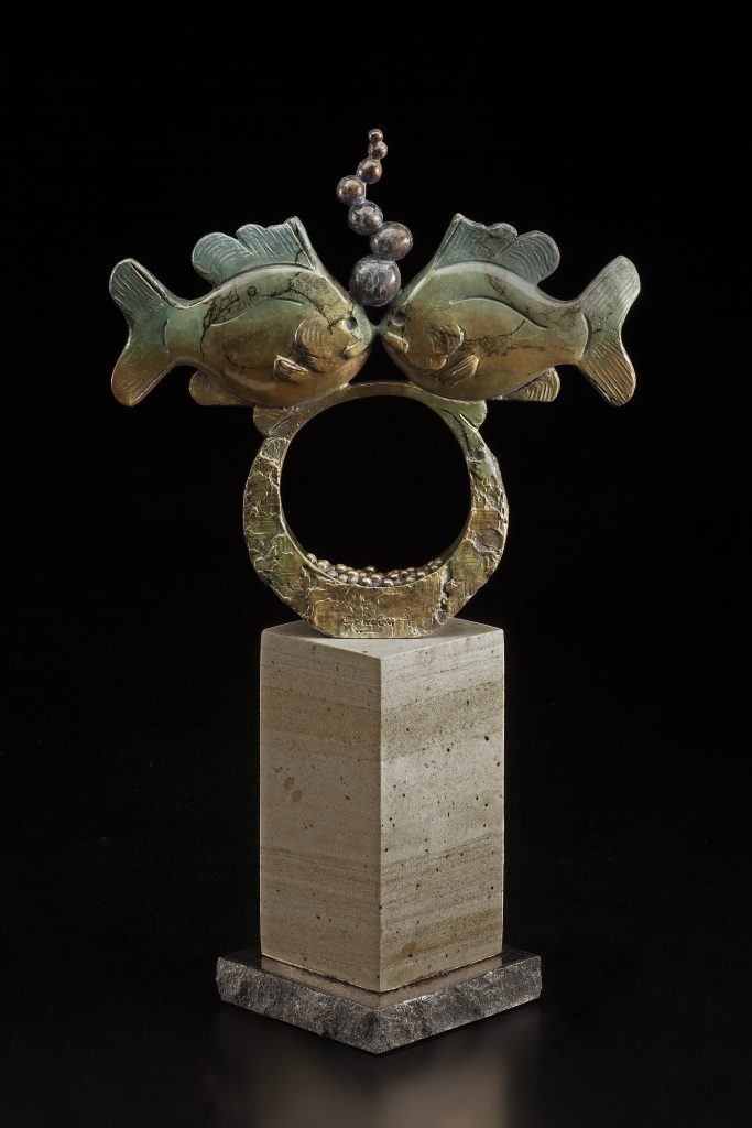 Tim Cherry Unity sunfish fish contemporary wildlife bronze sculpture