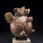 tim cherry when pigs fly pig sculpture wildlife bronze