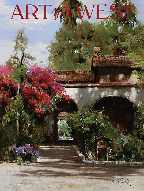 Cyrus Afsary Art Of The Wet magazine cover photo San Juan Capistrano Mission architecture building California oil painting