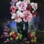 Cyrus Afsary Memory flower floral apple pear oil painting