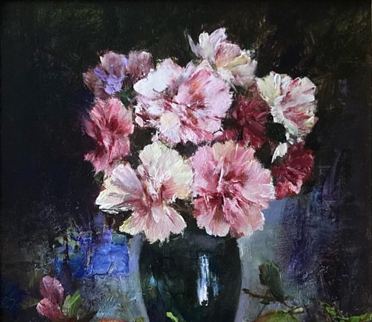 Cyrus Afsary Memory flower floral apple pear oil painting