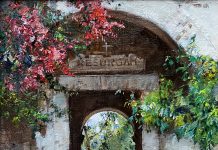 Cyrus Afsary Shrine Hallway San Juan Capistrano Mission church religion religious Jesus God Lord architecture architectural oil painting